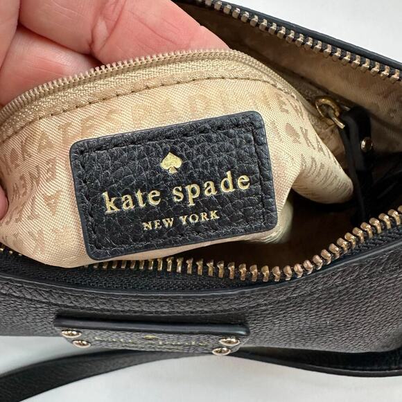 Kate Spade New York Black Pebble Leather Crossbody Handbag - Picture 10 of 13